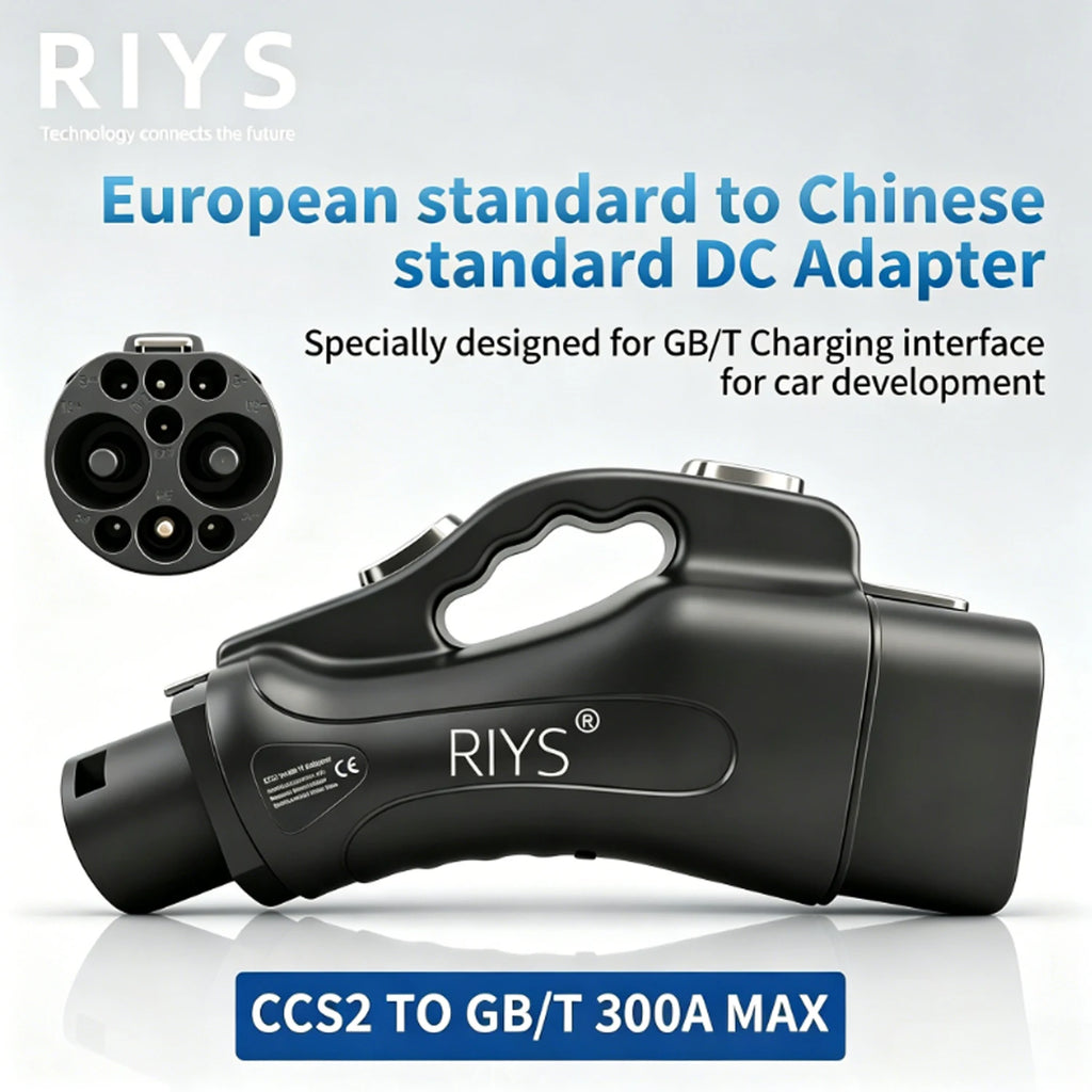 Riys EVCharger CCS2 to GB/T EV Converter Adapter DC 300A 1000V 300KW CCS Combination 2 to GBT Electric Vehicle Charging Adapter