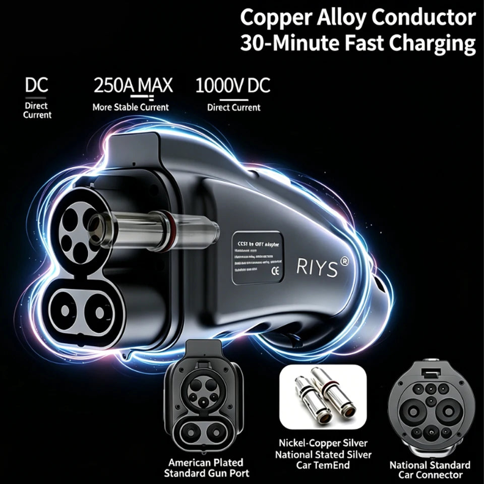 RIYS CCS1 to GB/T DC Fast Charging Adapter | Combo1 Chinese Standard for BYD & GEELY