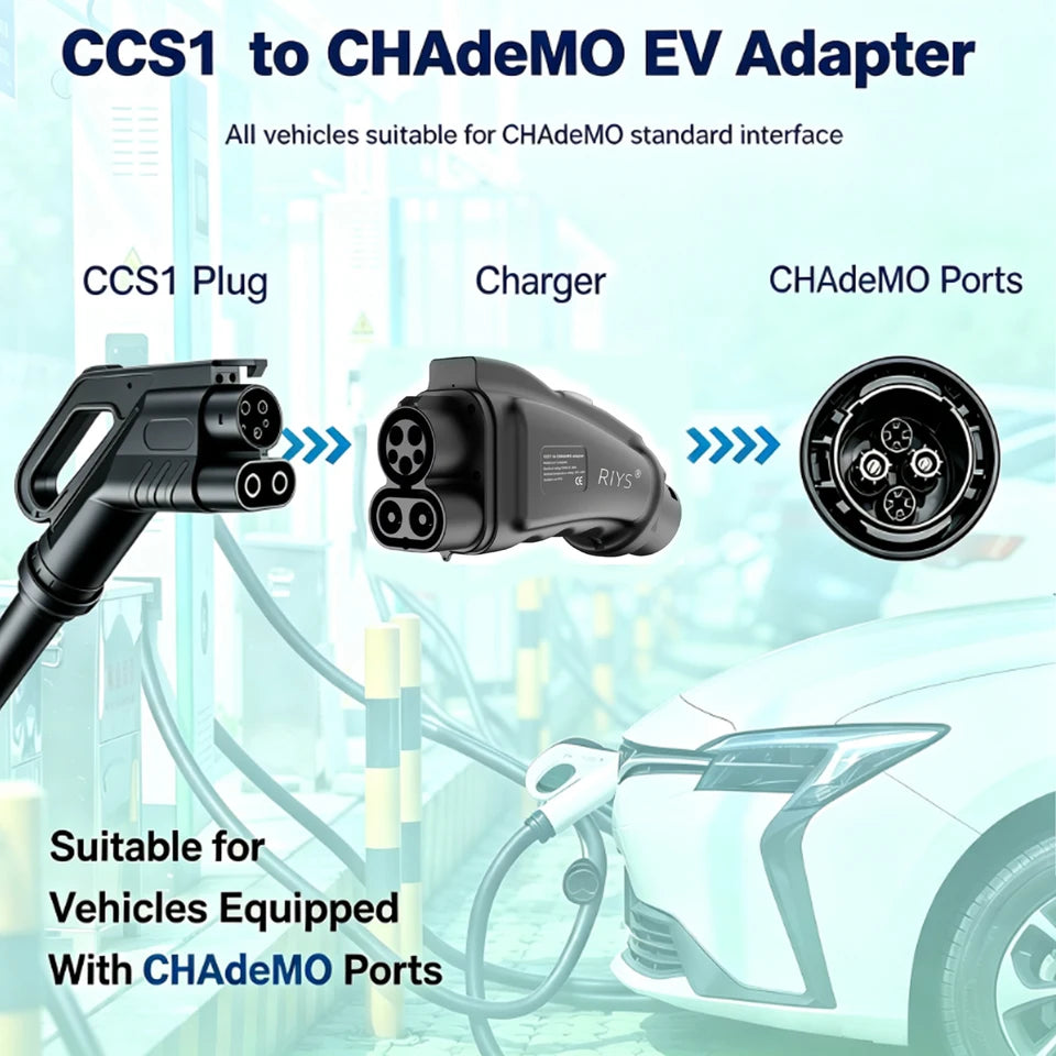 RIYS CCS1‑CHAdeMO DC Adapter 250KW Combo1 for Japanese Electric Vehicle