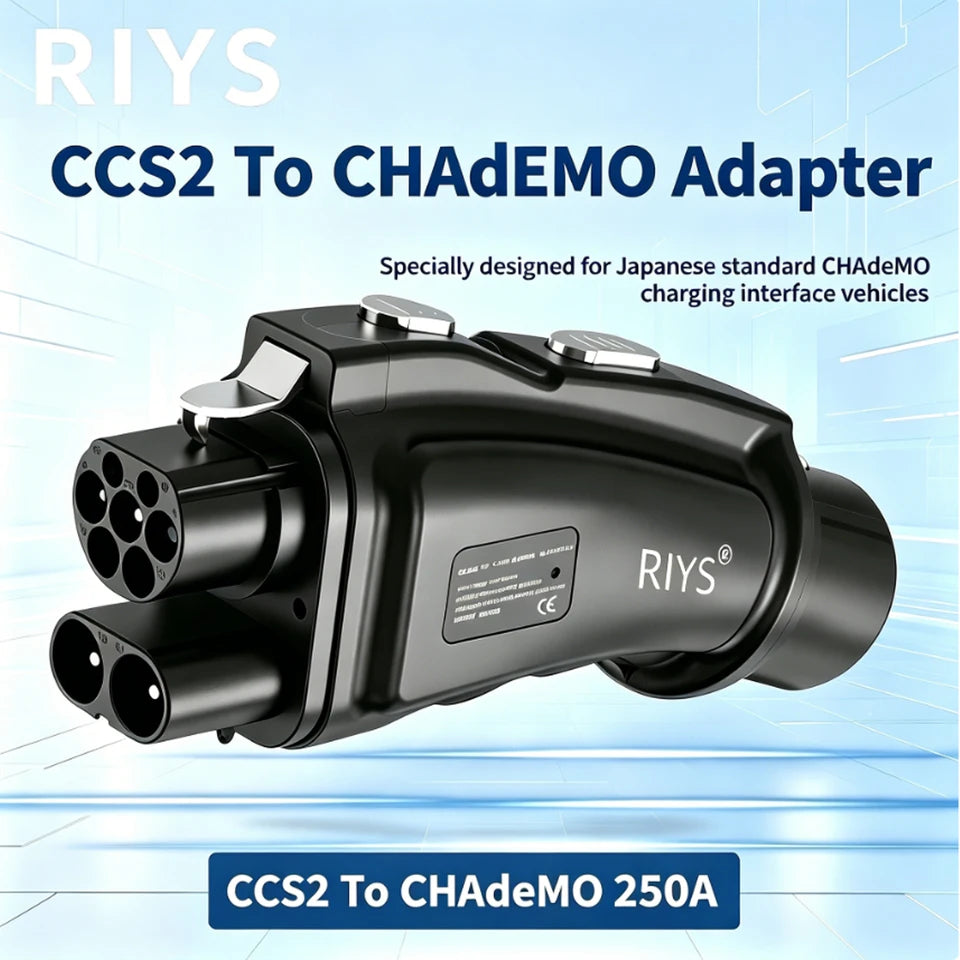 RIYS CCS2‑CHAdeMO DC Adapter 250A 1000V 250KW Combo2 for Japanese EV
