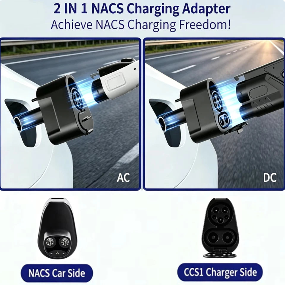 RIYS CCS1‑NACS AC/DC Adapter 500A for Tesla Model 3 Y S X EV