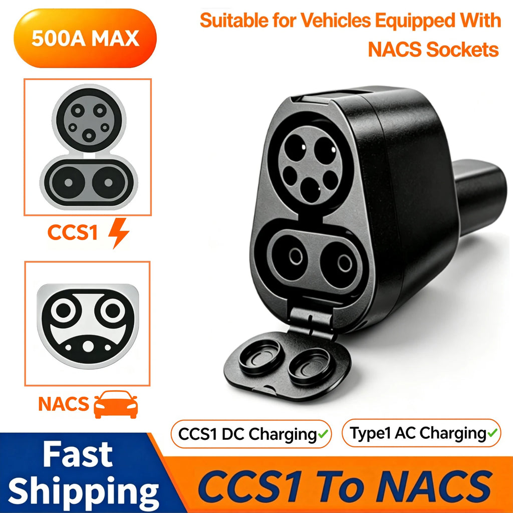 RIYS CCS1‑NACS AC/DC Adapter 500A for Tesla Model 3 Y S X EV