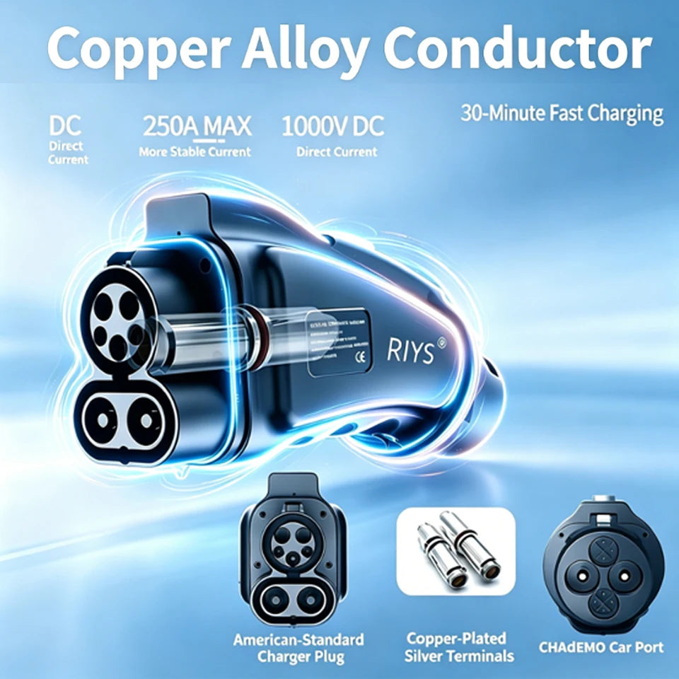 RIYS CCS1‑CHAdeMO DC Adapter 250KW Combo1 for Japanese Electric Vehicle
