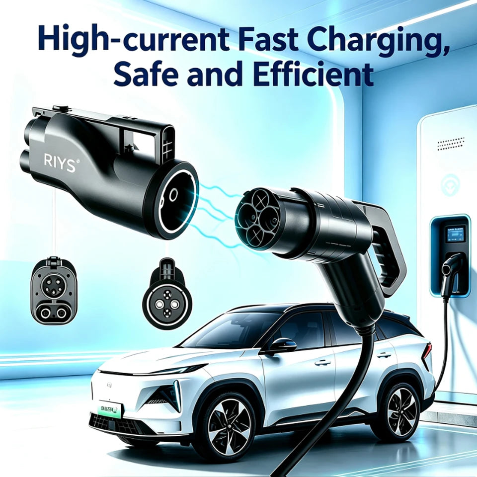 RIYS Chademo to CCS1 Adapter 250 A 250 kW CHADEMO CCS1 Connector EV Charging Station Adapter for USA Ford GM Chevrolet Other Car