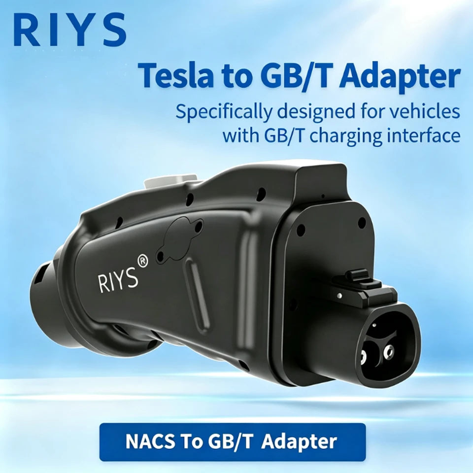 RIYS NACS‑GB/T EV Adapter 300A 300KW for Tesla Chinese Vehicles